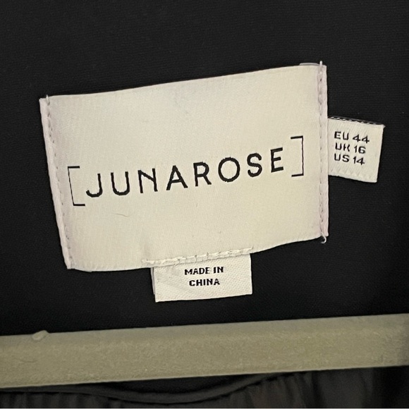 NWT US 14 Junarose Black 3/4 Sleeves Long Blazer - Picture 3 of 5